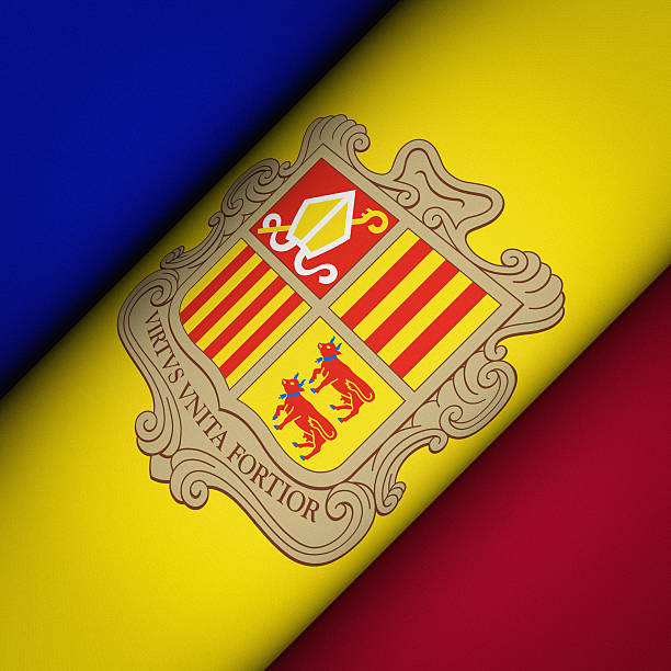 Flag of the Principality of Andorra. CG-image.