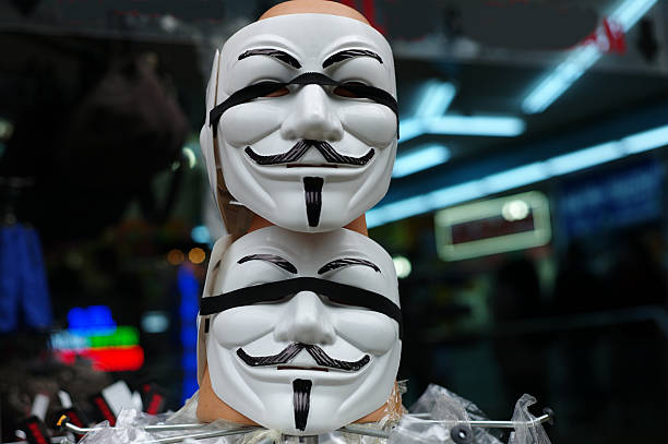 ankara, turkey - February 17, 2013: vendetta mask is at sale in street of ankara turkey