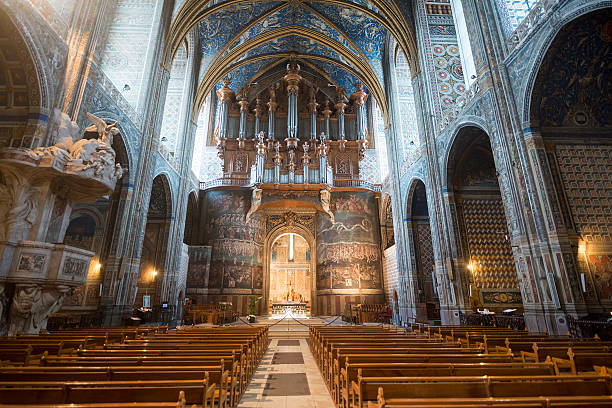 Albi (France), cathedral  interior stock photo