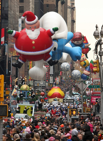 New York, USA - November 25, 2010: Four balloons are flown at the Times Square Annual Macy's Thanksgiving Day Parade in New York City.