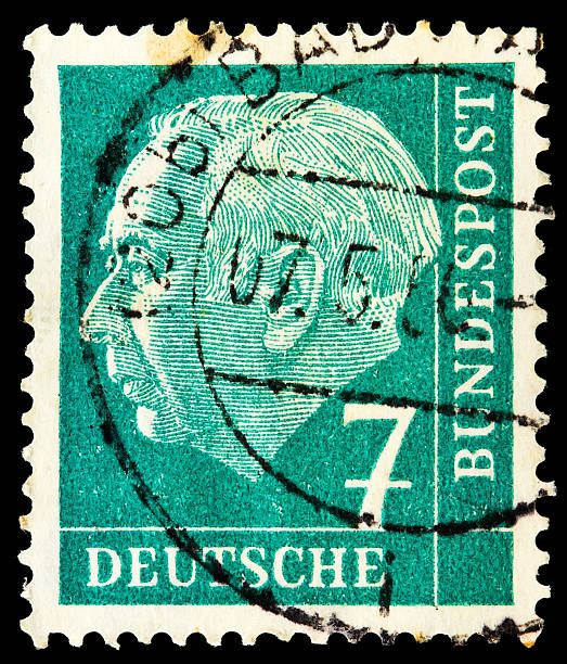 deutsche post-stamp - theodor heuss fotos stock-fotos und bilder