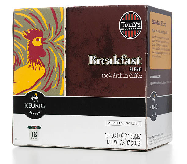 tully's śniadanie kombinacji 100% arabica k-cup pole, zestaw do przygotowywania kawy - starbucks coffee bean editorial zdjęcia i obrazy z banku zdjęć