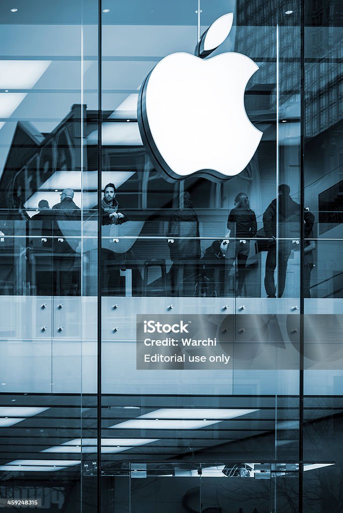 Apple store Fachada con logotipo - Foto de stock de Arquitectura libre de derechos