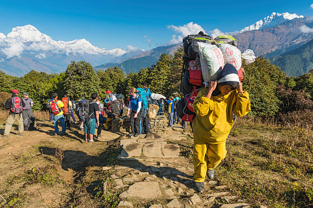 View from Annapurna Base Camp (ABC), Trekking from approach Annapurna Sanctuary, Himalayas, Napal