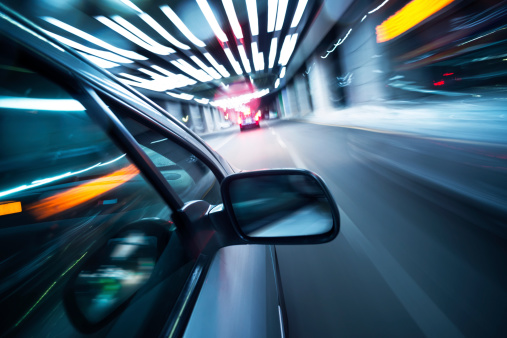 car on the tunnel wiht motion blur background