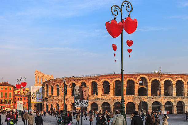 «valentine's day in verona, italy - verona italy travel europe sunlight стоковые фото и изображения