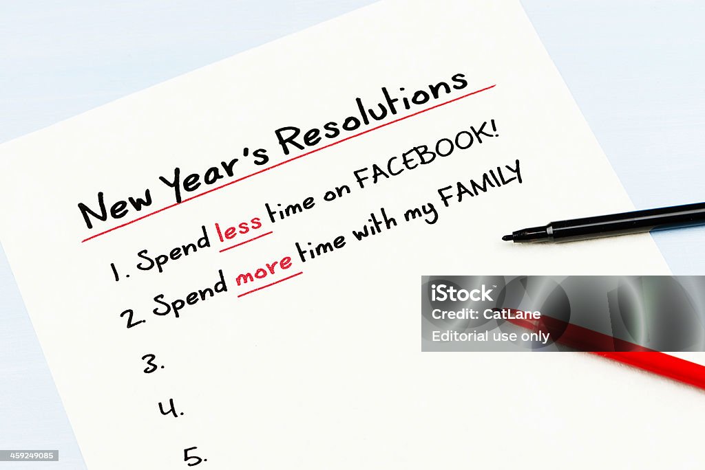 Gaste menos tempo no Facebook - Foto de stock de 2013 royalty-free