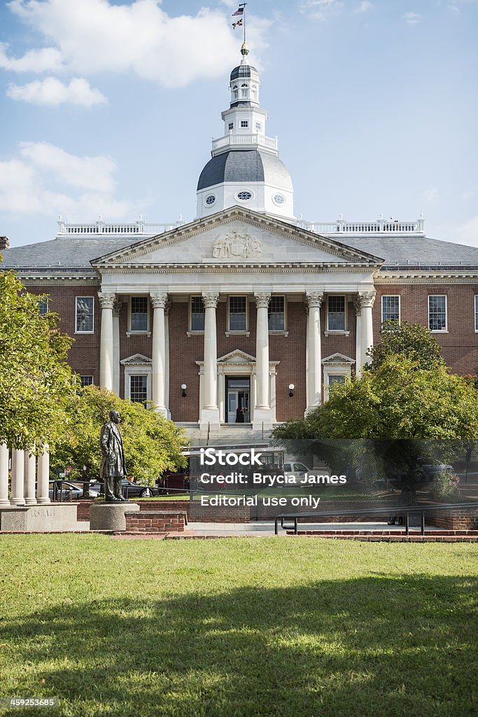 Frente del Capitolio Estatal de Maryland - Foto de stock de Capitolio Estatal de Maryland libre de derechos