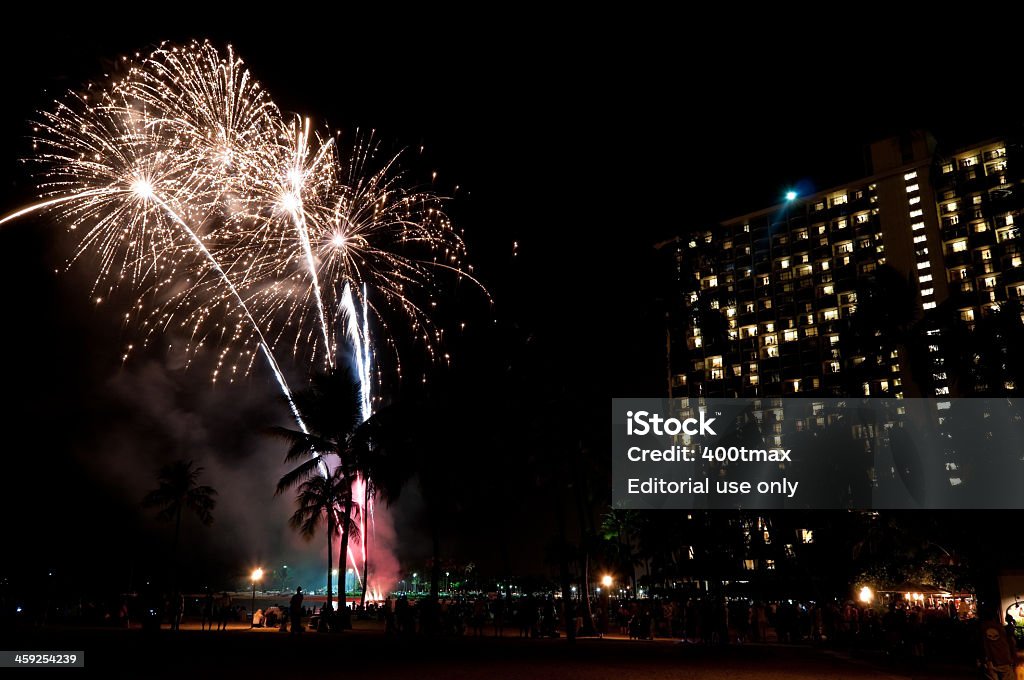 Hawaiian Village Feuerwerk - Lizenzfrei Dunkel Stock-Foto