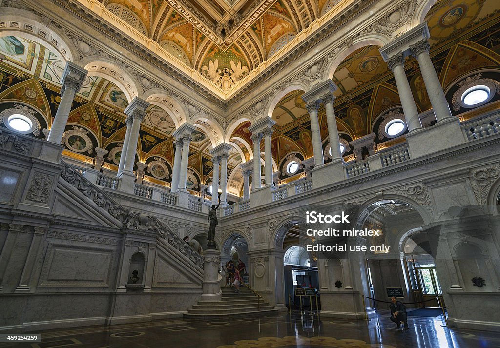 Grand Hall de la bibliothèque du congrès de Washington, D.C.  ÉTATS-UNIS - アメリカ合衆国のロイヤリティフリーストックフォト