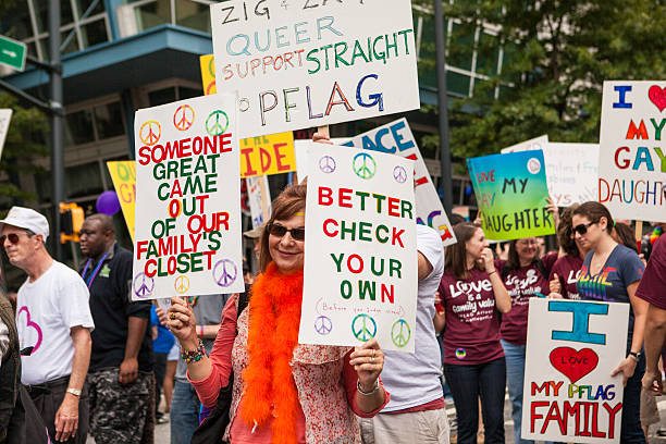 marching для pflag - atlanta pride стоковые фото и изображения