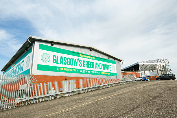 Celtic Park Stadium, Glasgow "Glasgow, UK - October 9, 2012: Celtic Park stadium, in the east end of Glasgow. It is the home ground of Celtic Football Club and the largest football stadium in Scotland." scotland football team stock pictures, royalty-free photos & images