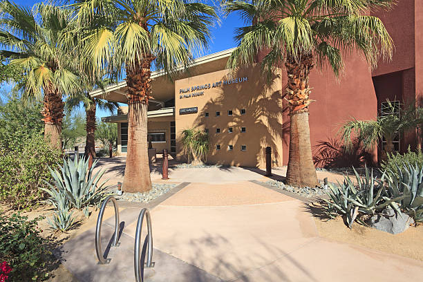 Beautiful New Palm Springs Art Museum "Palm Desert,United States- November 13,2012: Morning exterior and gardens of new Palm Springs Art Museum located in Palm Desert." editorial architecture famous place local landmark stock pictures, royalty-free photos & images