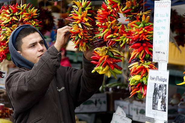 Street Vendor's Peppers stock photo