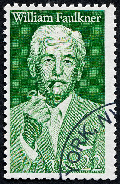 william faulkner печать - postmark william faulkner green old стоковые фото и изображения