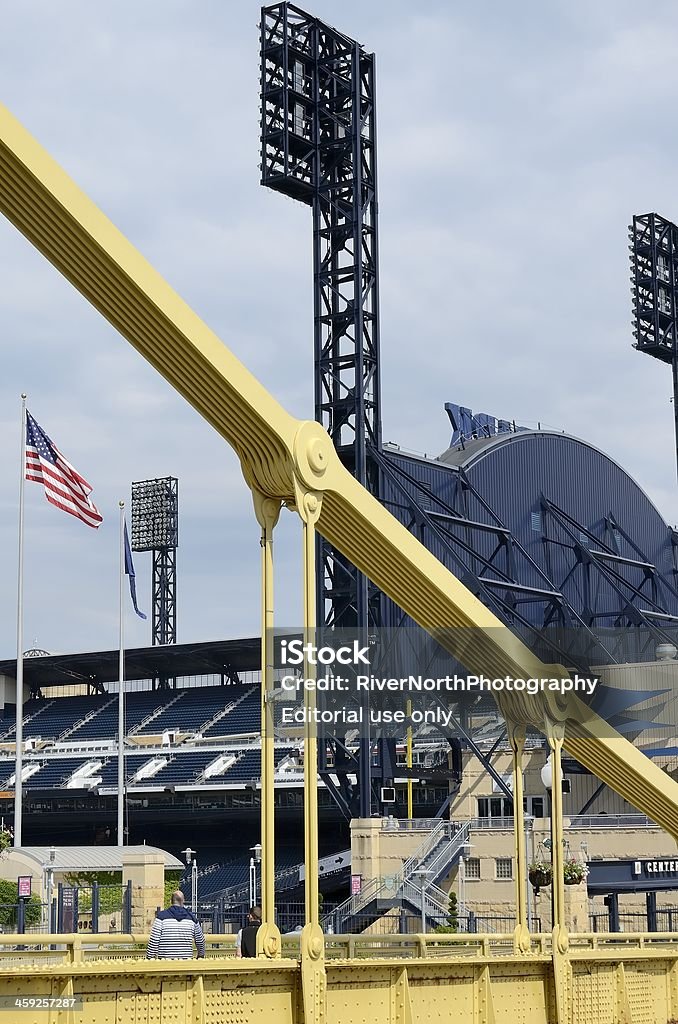 Szósty Street Bridge, Pittsburgh - Zbiór zdjęć royalty-free (Amerykańska flaga)