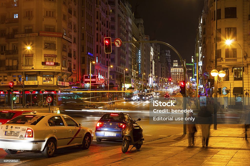 Madrid, Spanien, Gran Via - Lizenzfrei Auto Stock-Foto