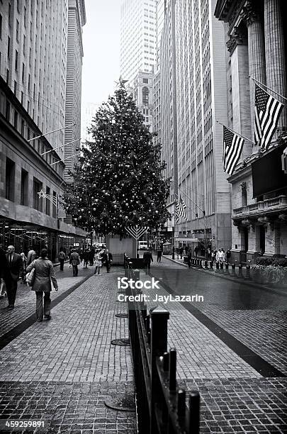 New York Stock Exchange Der Broad Street Weihnachten New York City Stockfoto und mehr Bilder von Kopfsteinpflaster