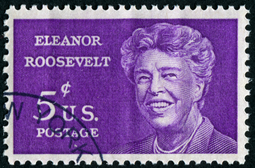 USA Stamp: shows Portrait of Eleanor Roosevelt, Former First Lady of the United States.
