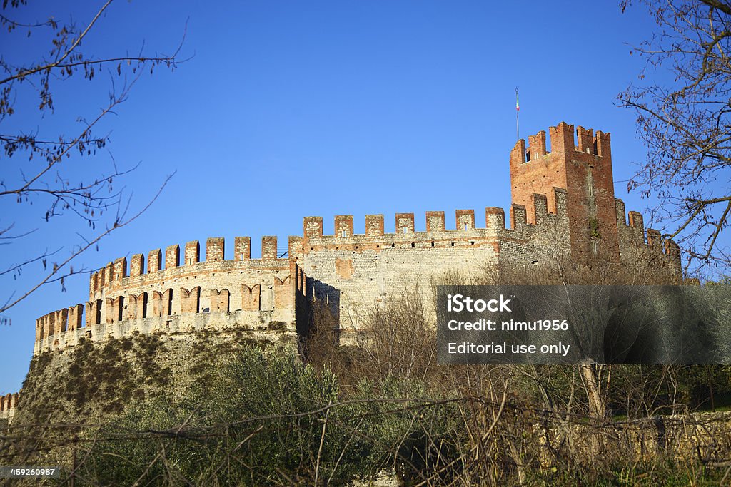 Zentralturm Wände und towers of Soave Castle, Verona (Italien) - Lizenzfrei Verona - Italien Stock-Foto