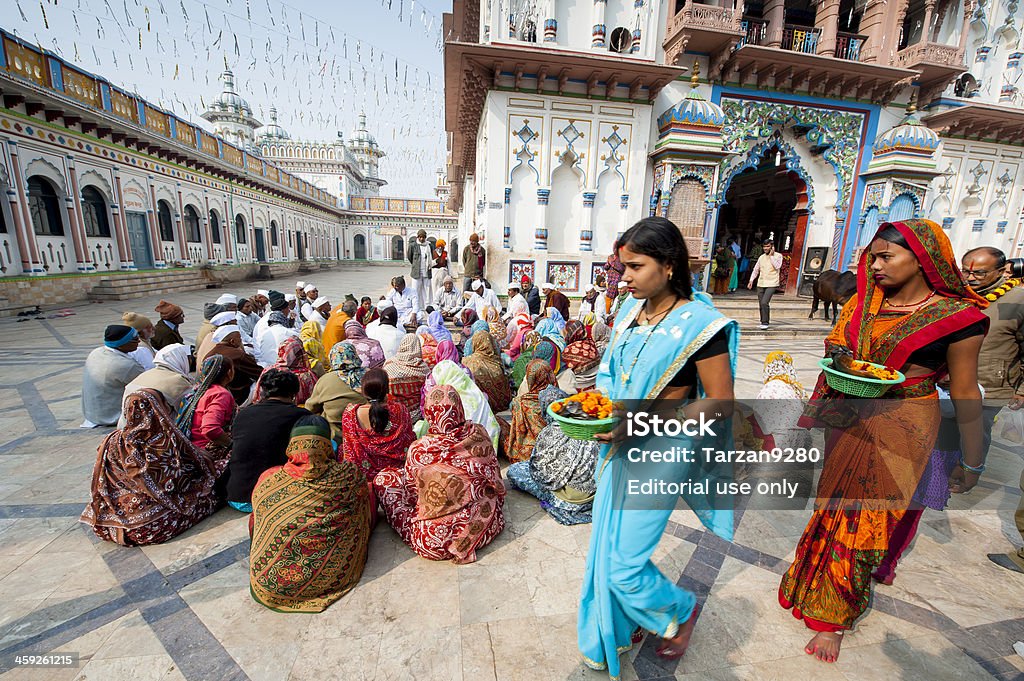 Gruppe von Pilgern im Janaki Mandir, Janakpur, Nepal - Lizenzfrei Tempel Stock-Foto