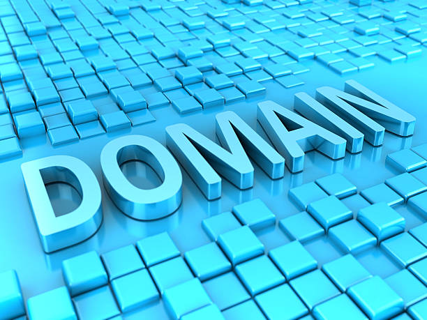 istock  DOMAIN in blue 3D lettering surrounding by small 3D cubes 459262749