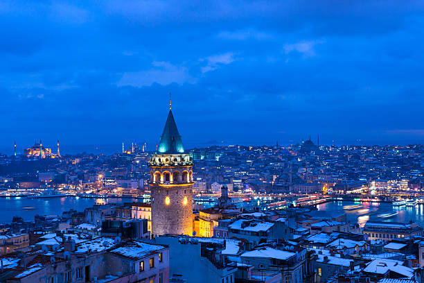 Istanbul at night Istanbul at night galata tower photos stock pictures, royalty-free photos & images