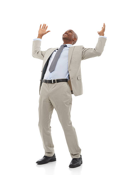 istock Cheering to his own success 459267993
