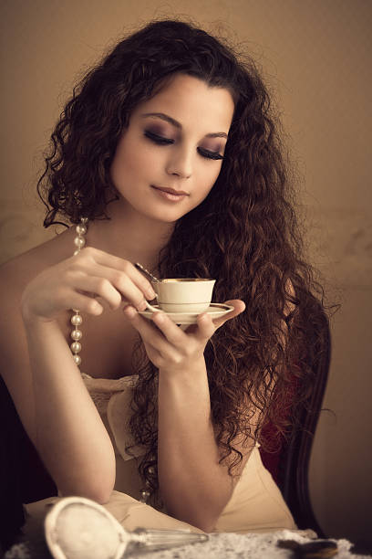 istock Retro cafe girl 459269195