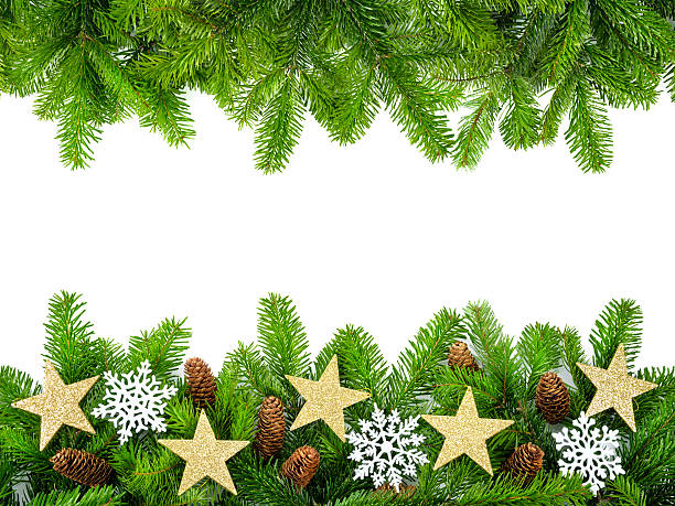 istock Fresh fir twigs as a Christmas frame 459271745