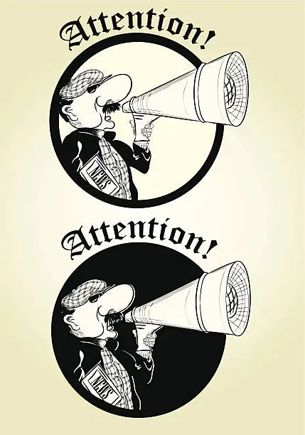 Vector illustration of Attention! Stamps