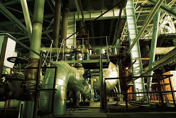 istock Industrial zone, Steel pipelines and equipment 459277751