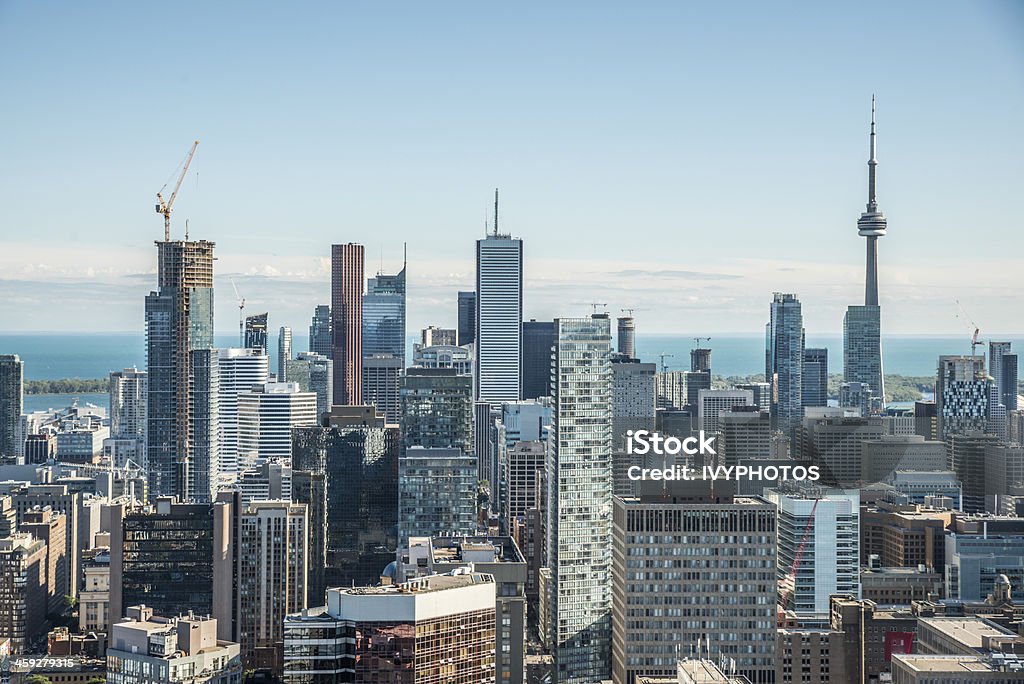 An aerial view of downtown Toronto  Scenic cityscape of downtown Toronto Ontario Canada during a sunny day Toronto Stock Photo