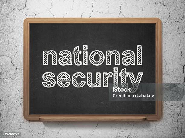 Safety Concept National Security On Chalkboard Background Stock Photo - Download Image Now