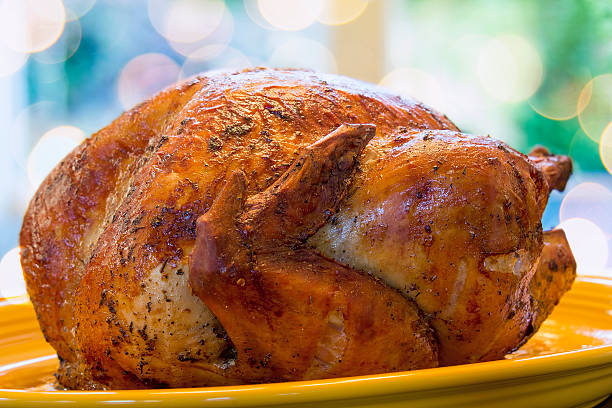 istock Cooked Turkey on Yellow Platter Closeup 459288405
