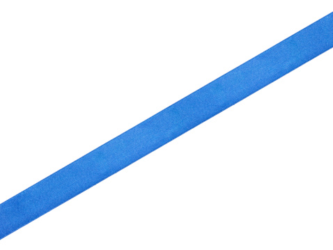 straight blue ribbon, isolated on white background