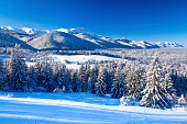 Winter morning view of the Tatra Mountains