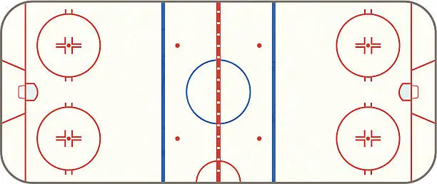 Vector illustration of Vector Ice Hockey Rink With Skate Marks