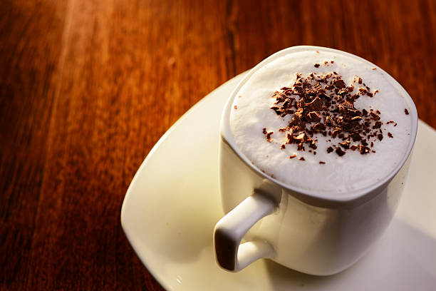 istock Sweet coffee with cream and chocolate flakes 459301921