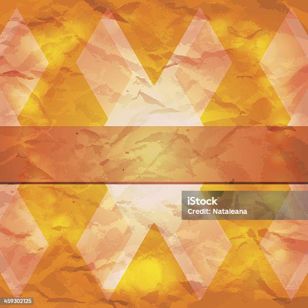 Orange Geometric Grunge Background With Triangles Stock Illustration - Download Image Now - Abstract, Aging Process, Backgrounds