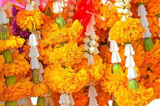 istock African Marigold And Crown Flower Garland 459303683