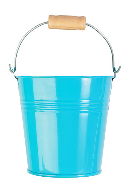 istock Blue, empty, home gardening bucket. Nobody. 459317671