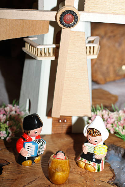 istock Dutch crib with a large mill in the background 1 459318843