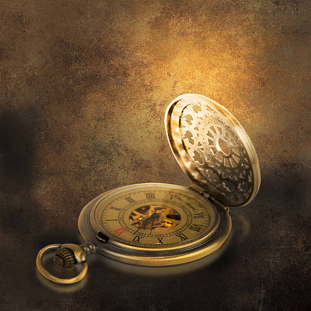 istock Stylish pocket watch on the grunge background. 459324229