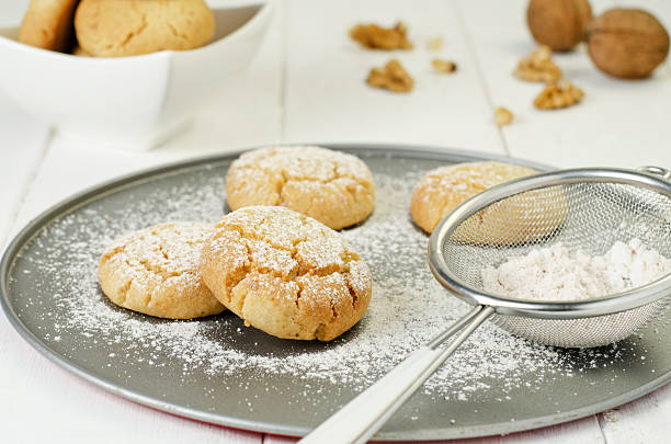 Polvoron, Spanish shortbread stock photo