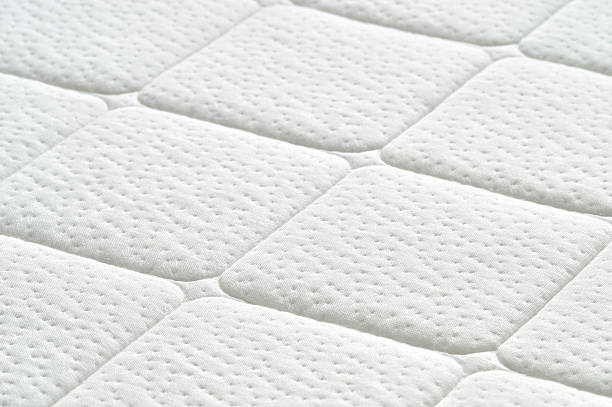 istock Close-up of white mattress texture. 459329089
