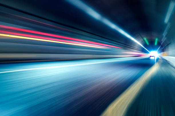istock Abstract car in tunnel trajectory 459330289