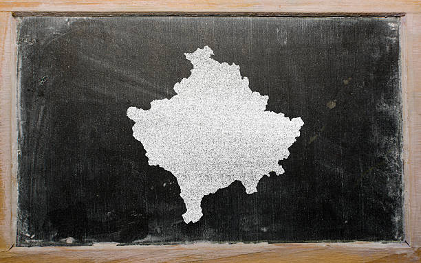 istock outline map of kosovo on blackboard 459331029