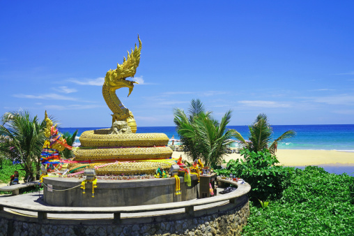 Golden dragon statue on Karon Beach (Phuket, Thailand)
