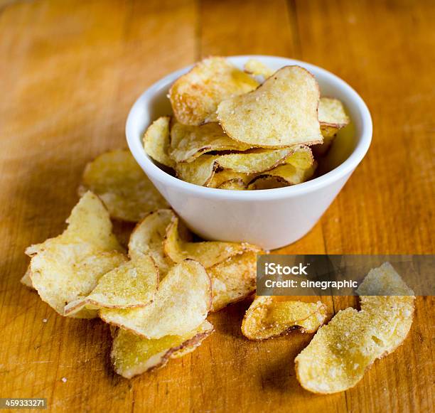 Potato Chips Bowl Stock Photo - Download Image Now - Bowl, Bright, Ceramics